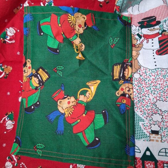 Handmade Christmas Apron Patchwork Holiday Teddy Bear Santa Claus One Of A Kind - Picture 11 of 11